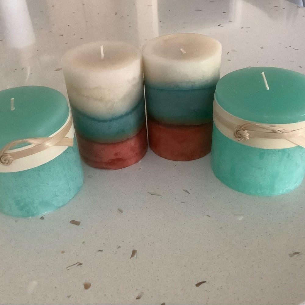 Multicolor Layered Candles Set